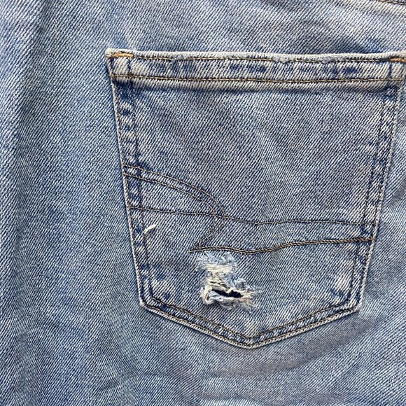 American Eagle Outfitters Mom Jeans Women's 14 Blue Cotton High Rise Distressed - Picture 6 of 14